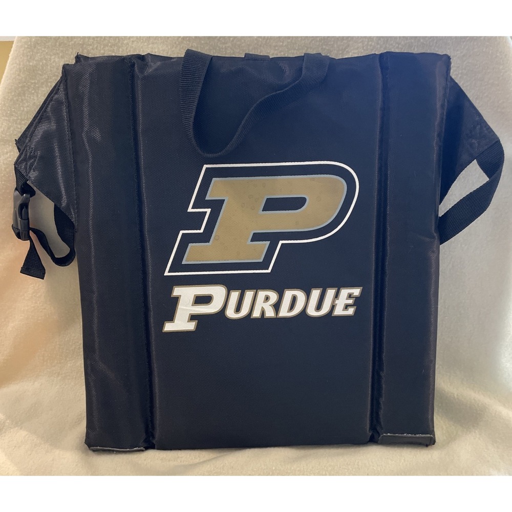 Purdue Boilermakers Stadium Bleacher Seat Folding Padded Black 15" x  15.5"